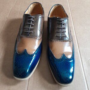 Antonio Cerrelli Elite Men’s Dress Shoes Brown 3-Tone Leather Wingtip Size 11